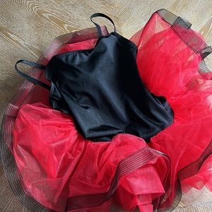 WEISSMAN Black & Red Tutu Recital Dance Dress MC